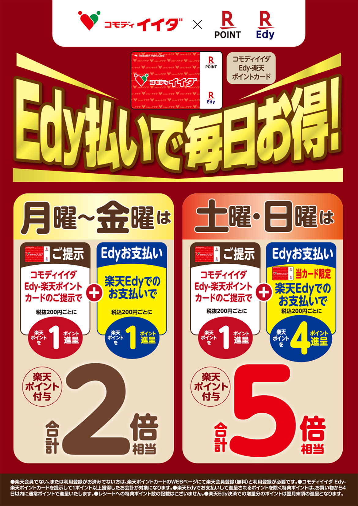 コモディイイダ | コモディイイダ Edy-楽天ポイントカードのご紹介